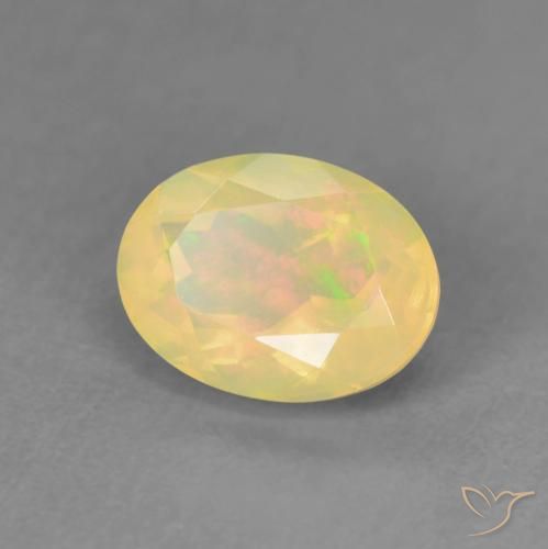 0.98 ct Multicolor Opal Stone, Natural Opal in Oval Facet Shape for Sale