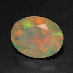 1.26 ct Multicolor Opal Stone, Natural Opal in Oval Facet Shape for Sale