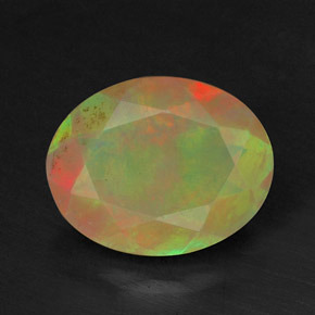 1.09 ct Multicolor Opal Gemstone, Opal Gem in Oval Facet Shape for Sale.