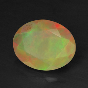 1.09 ct Multicolor Opal Stone, Natural Opal in Oval Facet Shape for Sale