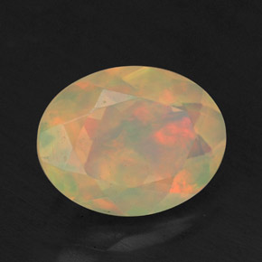 1.22 ct Multicolor Opal Stone, Natural Opal in Oval Facet Shape for Sale