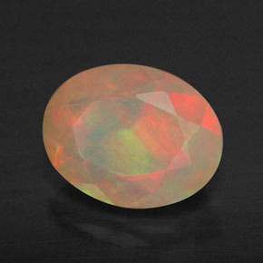 1.18 ct Multicolor Opal Stone, Natural Opal in Oval Facet Shape for Sale