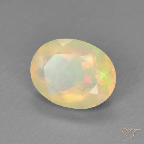 1.25 ct Multicolor Opal Stone, Natural Opal in Oval Facet Shape for Sale