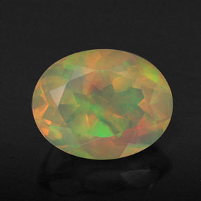 1.43 ct Multicolor Opal Gemstone, Opal Gem in Oval Facet Shape for Sale.