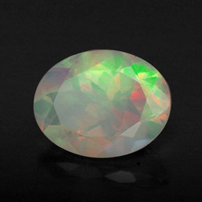 1.11 ct Multicolor Opal Stone, Natural Opal in Oval Facet Shape for Sale