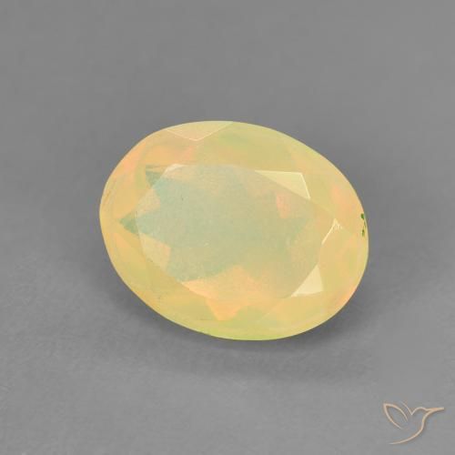 1.24 ct Multicolor Opal Stone, Natural Opal in Oval Facet Shape for Sale