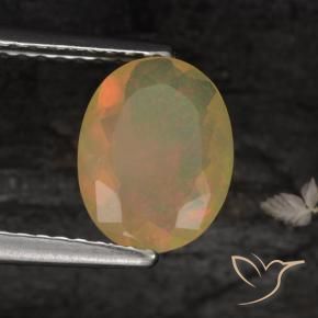 0.86 ct Multicolor Opal Stone, Natural Opal in Oval Facet Shape for Sale