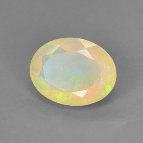1.13 ct Multicolor Opal Stone, Natural Opal in Oval Facet Shape for Sale