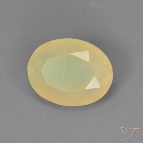 0.95 ct Multicolor Opal Stone, Natural Opal in Oval Facet Shape for Sale