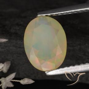 0.96 ct Multicolor Opal Stone, Natural Opal in Oval Facet Shape for Sale