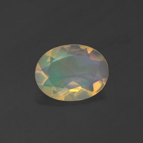 0.83 ct Multicolor Opal Gemstone, Opal Gem in Oval Facet Shape for Sale.