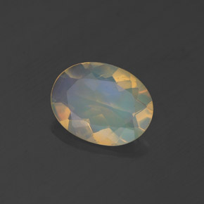 0.83 ct Multicolor Opal Stone, Natural Opal in Oval Facet Shape for Sale