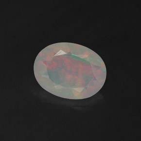 0.95 ct Multicolor Opal Gemstone, Opal Gem in Oval Facet Shape for Sale.