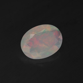 0.95 ct Multicolor Opal Stone, Natural Opal in Oval Facet Shape for Sale