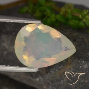 1.56 ct Multicolor Opal Stone, Natural Opal in Pear Facet Shape for Sale