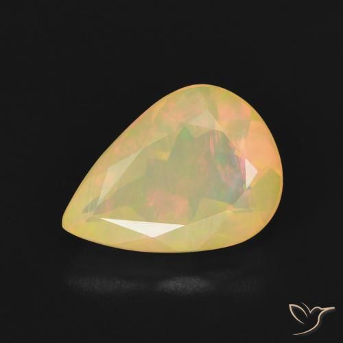 1.66ct Natural Multicolor Opal, Pear Shape, Transparent