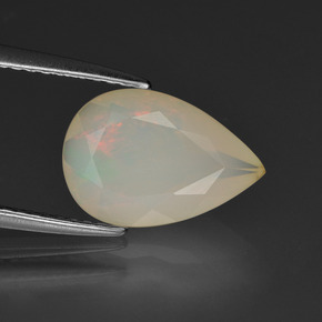 1.65 ct Multicolor Opal Gemstone, Opal Gem in Pear Facet Shape for Sale.