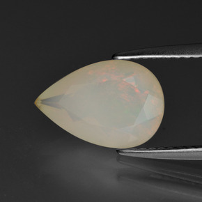 1.65 ct Multicolor Opal Stone, Natural Opal in Pear Facet Shape for Sale