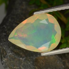 1.42 ct Yellow Opal Stone, Natural Opal in Pear Facet Shape for Sale