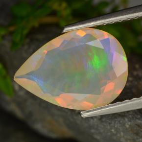 1.49 ct Yellow Opal Stone, Natural Opal in Pear Facet Shape for Sale