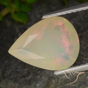 1.91 ct Multicolor Opal Stone, Natural Opal in Pear Facet Shape for Sale