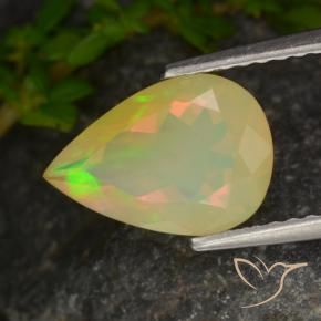 1.33 ct Multicolor Opal Stone, Natural Opal in Pear Facet Shape for Sale