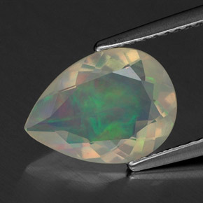 1.63 ct Multicolor Opal Gemstone, Opal Gem in Pear Facet Shape for Sale.