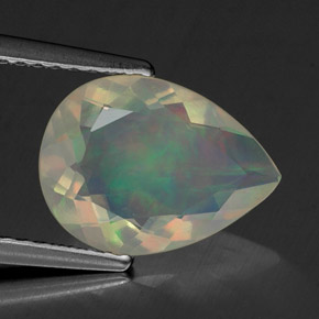 1.63 ct Multicolor Opal Stone, Natural Opal in Pear Facet Shape for Sale