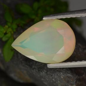 1.61 ct Multicolor Opal Stone, Natural Opal in Pear Facet Shape for Sale