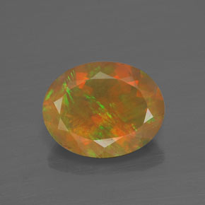 1.43 ct Multicolor Opal Gemstone, Opal Gem in Oval Facet Shape for Sale.