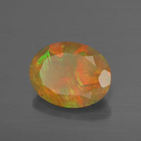 1.43 ct Multicolor Opal Stone, Natural Opal in Oval Facet Shape for Sale