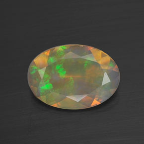 1.17 ct Multicolor Opal Gemstone, Opal Gem in Oval Facet Shape for Sale.