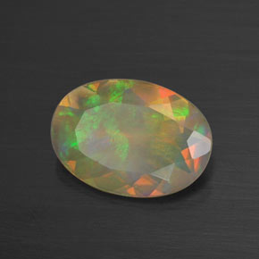 1.17 ct Multicolor Opal Stone, Natural Opal in Oval Facet Shape for Sale