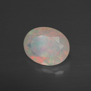 1.83 ct Multicolor Opal Stone, Natural Opal in Oval Facet Shape for Sale