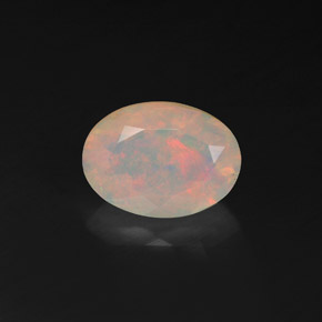 1.54 ct Multicolor Opal Gemstone, Opal Gem in Oval Facet Shape for Sale.