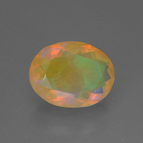 1.29 ct Multicolor Opal Gemstone, Opal Gem in Oval Facet Shape for Sale.