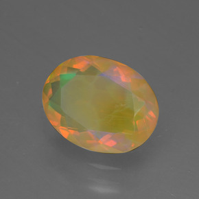1.29 ct Multicolor Opal Stone, Natural Opal in Oval Facet Shape for Sale