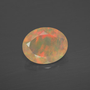 1.55 ct Multicolor Opal Gemstone, Opal Gem in Oval Facet Shape for Sale.