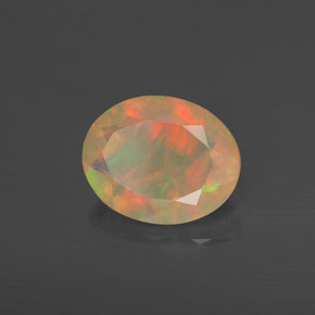 1.55 ct Multicolor Opal Stone, Natural Opal in Oval Facet Shape for Sale