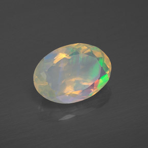 1.77 ct Multicolor Opal Stone, Natural Opal in Oval Facet Shape for Sale