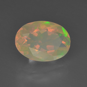 1.64 ct Multicolor Opal Stone, Natural Opal in Oval Facet Shape for Sale