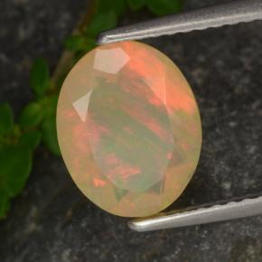 1.37 ct Multicolor Opal Stone, Natural Opal in Oval Facet Shape for Sale