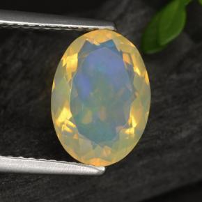 1.65 ct Yellow Opal Stone, Natural Opal in Oval Facet Shape for Sale