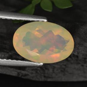 1.55 ct Multicolor Opal Gemstone, Opal Gem in Oval Facet Shape for Sale.