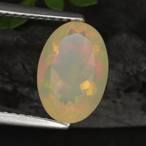 1.55 ct Multicolor Opal Stone, Natural Opal in Oval Facet Shape for Sale
