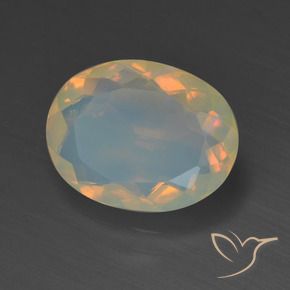 1.56 ct Multicolor Opal Stone, Natural Opal in Oval Facet Shape for Sale
