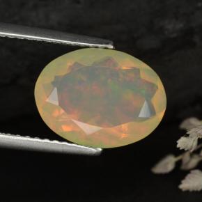 2.01 ct Multicolor Opal Gemstone, Opal Gem in Oval Facet Shape for Sale.