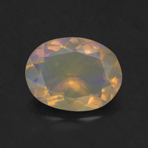 1.27 ct Multicolor Opal Gemstone, Opal Gem in Oval Facet Shape for Sale.