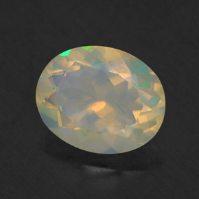 1.50 ct Multicolor Opal Stone, Natural Opal in Oval Facet Shape for Sale