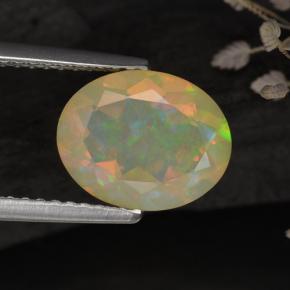 1.59 ct Multicolor Opal Gemstone, Opal Gem in Oval Facet Shape for Sale.